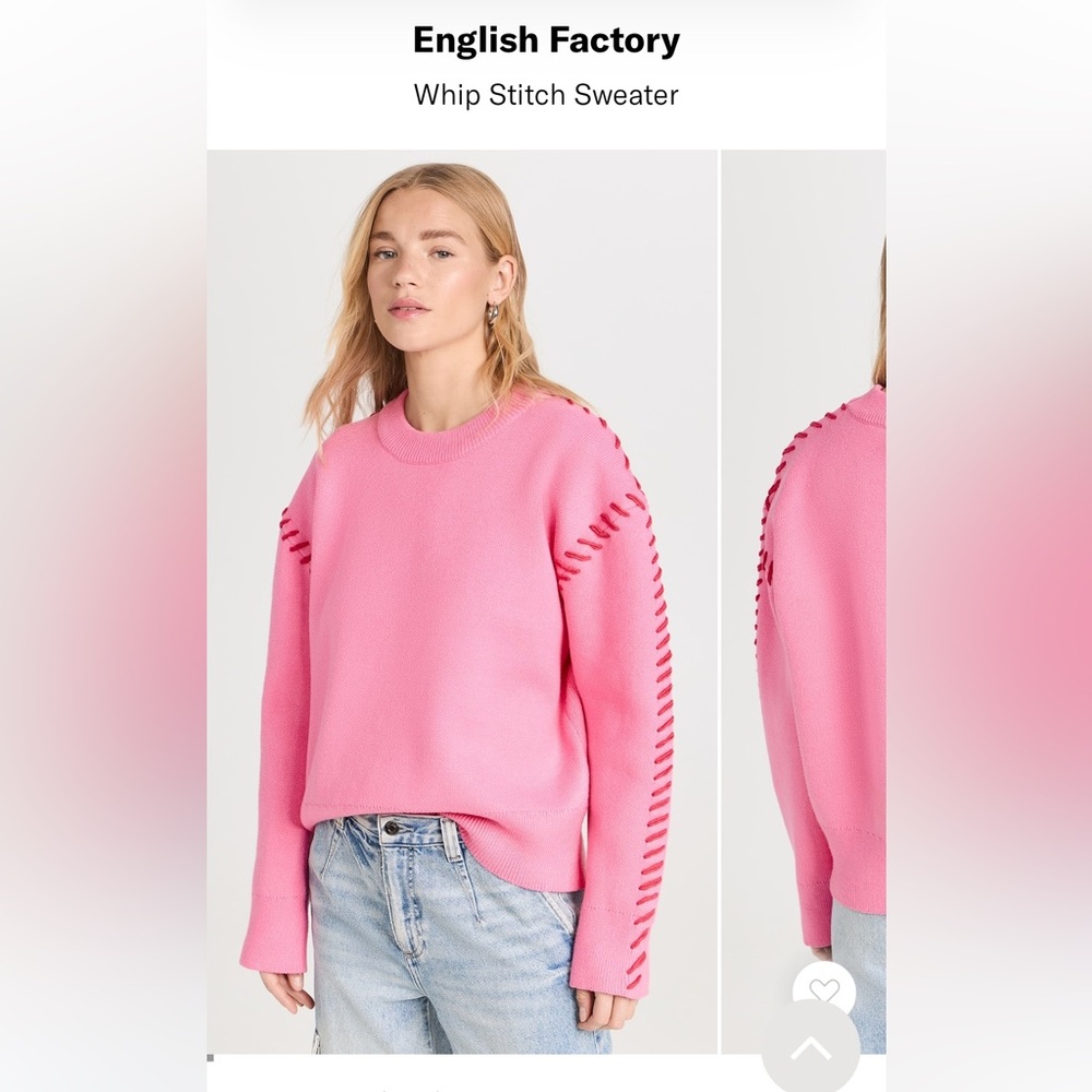 English Factory Pink Crewneck Sweater Women’s Size M